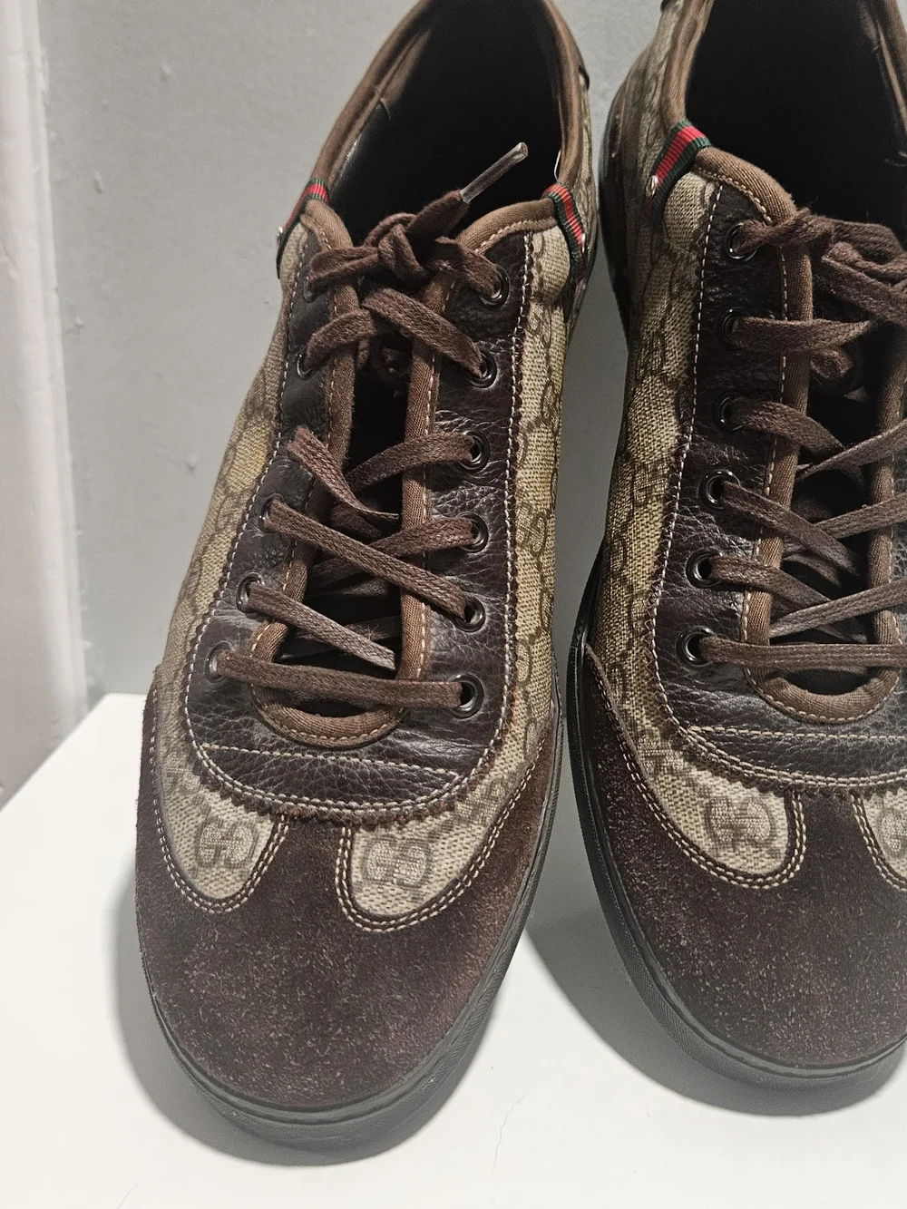 Gucci Brown Men's Lace-Up Casual Sneakers